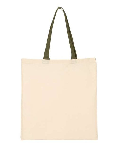 Q-Tees QTB6000 Economical Tote with Contrast-Color Handles