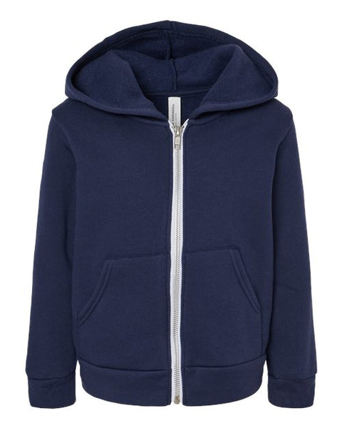 BELLA + CANVAS 3739T Toddler Sponge Fleece Full-Zip Hoodie Sweatshirt