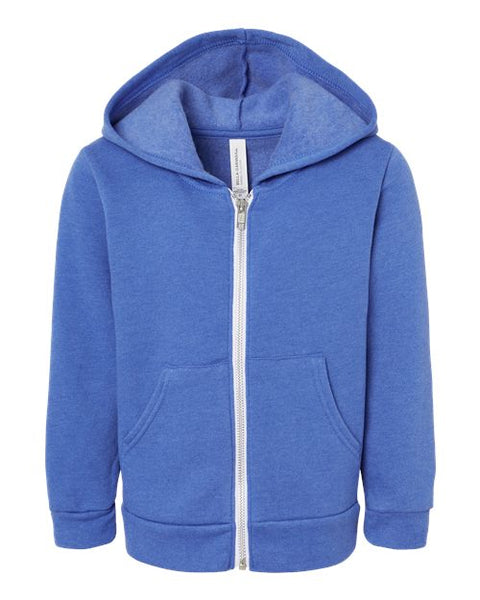 BELLA + CANVAS 3739T Toddler Sponge Fleece Full-Zip Hoodie Sweatshirt
