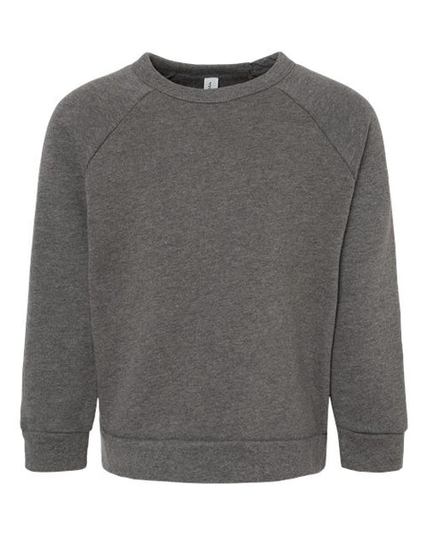 BELLA + CANVAS 3901T Toddler Sponge Fleece Raglan Crewneck Sweatshirt