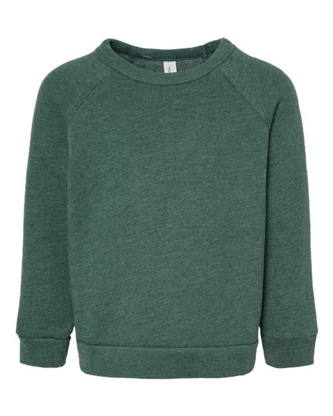 BELLA + CANVAS 3901T Toddler Sponge Fleece Raglan Crewneck Sweatshirt