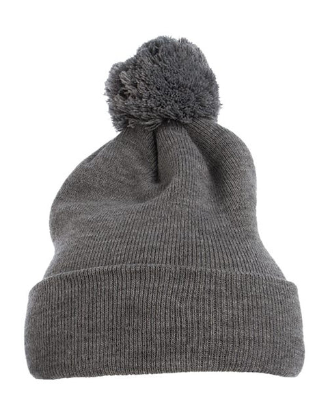 YP Classics 1501P Pom-Pom Cuffed Knit Beanie