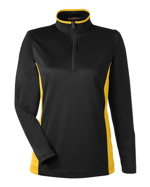 Harriton M786W Women's Flash Snag Protection Plus IL Colorblock Quarter-Zip Pullover