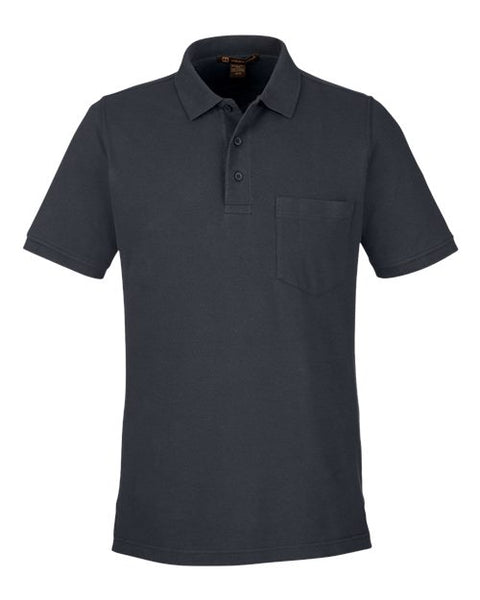 Harriton M205P Men's Valiant Cotton Snag Protect Pocket Polo