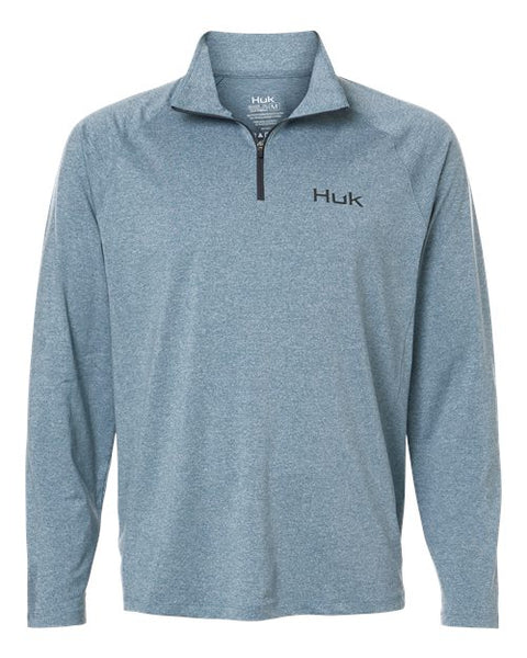 HUK H1200715 Men's Airweight Heather Quarter-Zip Pullover