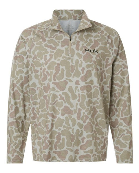 HUK H1200720 Men's Airweight KC Printed Quarter-Zip Pullover