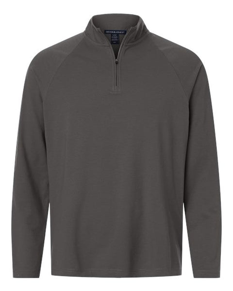 Devon & Jones DG402 Men's Seaton Pebble Textured Quarter-Zip Pullover