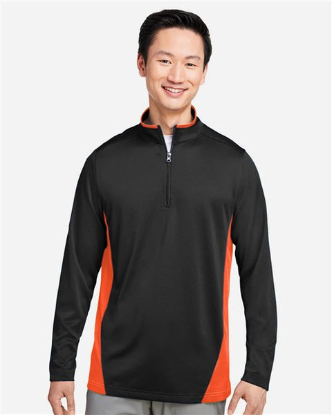 Harriton M786 Men's Flash Snag Protection Plus IL Colorblock Quarter-Zip Pullover