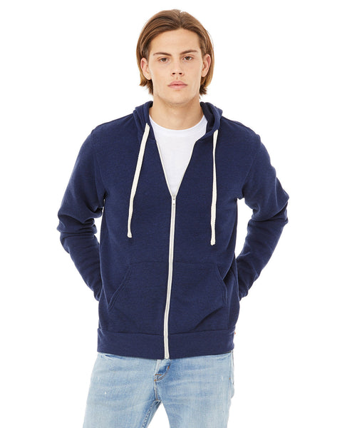 Bella + Canvas 3909 Unisex Triblend Sponge Fleece Full-Zip Hoodie