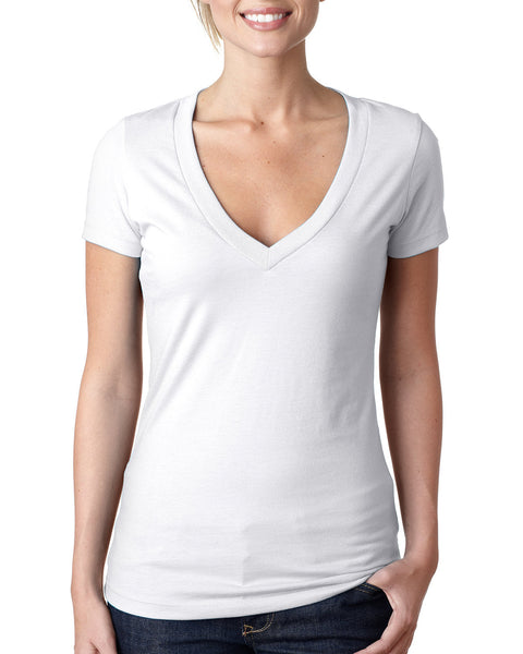Next Level 6640 Ladies' CVC Deep V-Neck T-Shirt