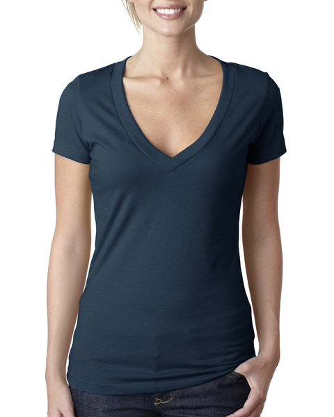 Next Level 6640 Ladies' CVC Deep V-Neck T-Shirt