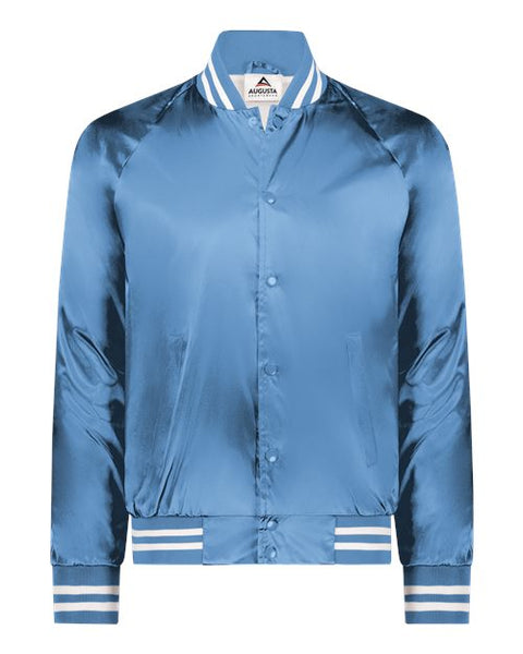 Augusta Sportswear 3610 Unisex Satin Baseball Jacket Striped Trim