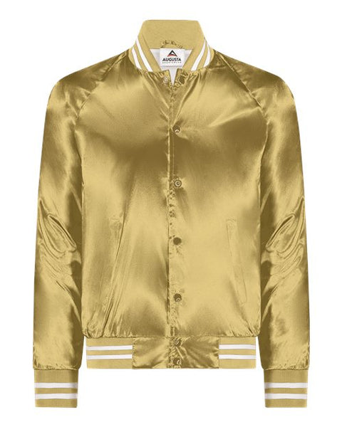 Augusta Sportswear 3610 Unisex Satin Baseball Jacket Striped Trim