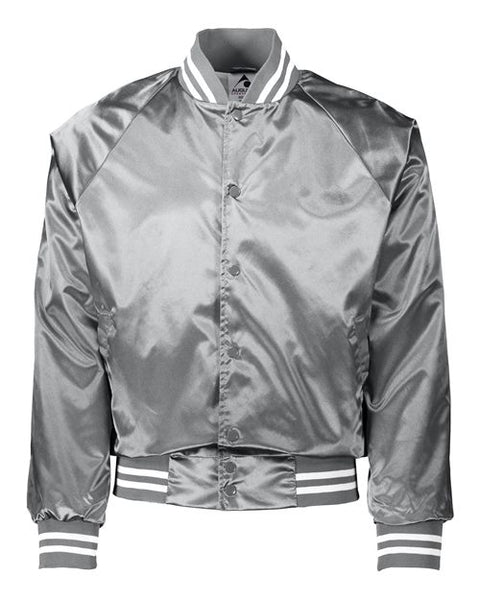 Augusta Sportswear 3610 Unisex Satin Baseball Jacket Striped Trim
