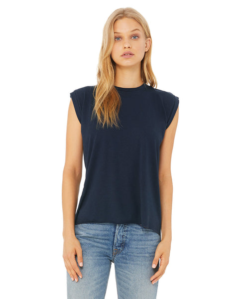 Bella + Canvas 8804 Ladies' Flowy Muscle T-Shirt with Rolled Cuff