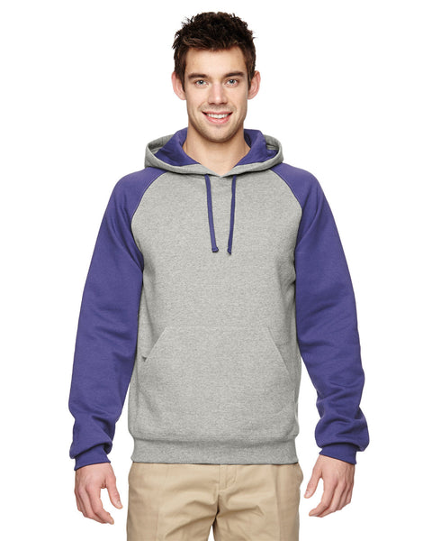 Jerzees 96CR Adult NuBlend Colorblock Raglan Pullover Hooded Sweatshirt