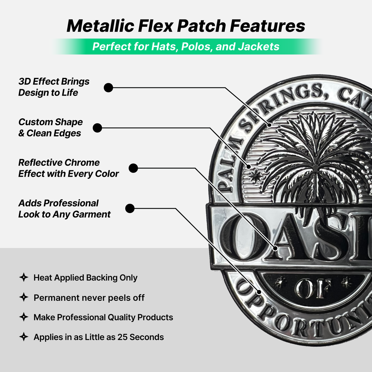 Metallic Patch Metallic Flex Patches | Buy 3D Metallic Flex Patches In Bulk