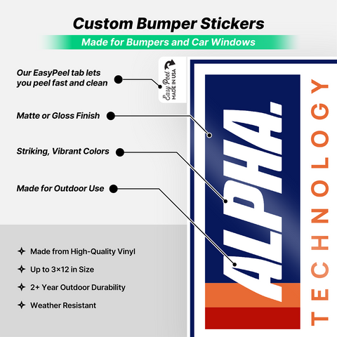 Custom Magnetic Bumper Sticker – Personalized Car Magnet, Multiple Sizes, Fonts & Colors