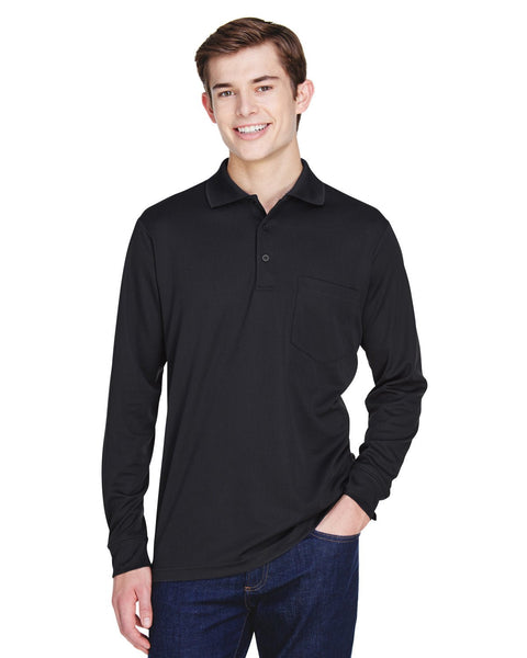 Core 365 88192P Adult Pinnacle Performance Long-Sleeve Pique Polo with Pocket