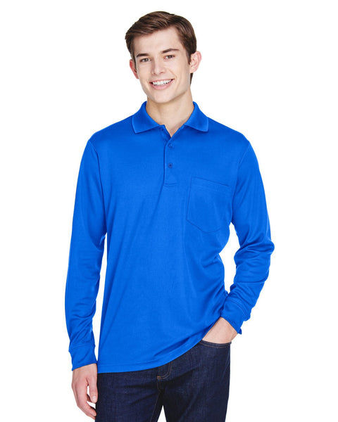 Core 365 88192P Adult Pinnacle Performance Long-Sleeve Pique Polo with Pocket
