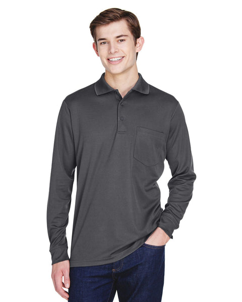 Core 365 88192P Adult Pinnacle Performance Long-Sleeve Pique Polo with Pocket