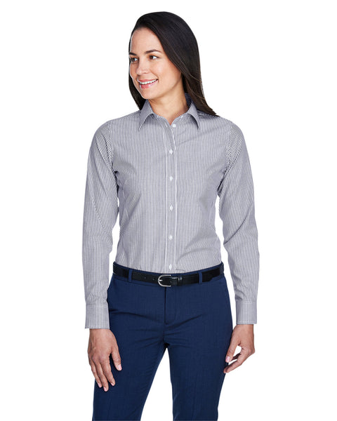 Devon & Jones D645W Ladies' Crown Woven Collection Banker Stripe