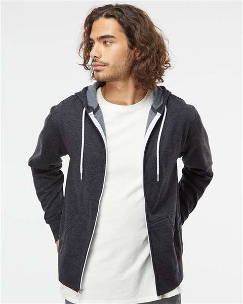 Independent Trading Co. AFX90UNZ Lightweight Full-Zip Hooded Sweatshirt