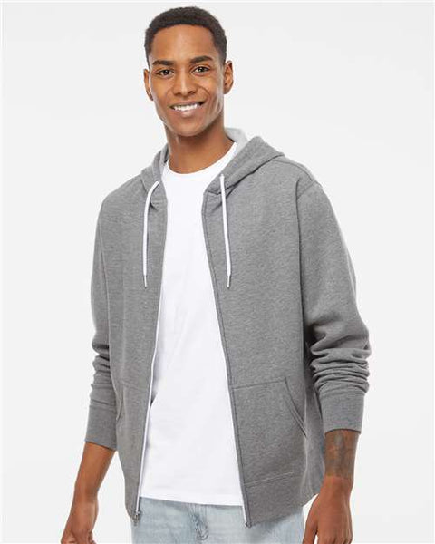 Independent Trading Co. AFX90UNZ Lightweight Full-Zip Hooded Sweatshirt