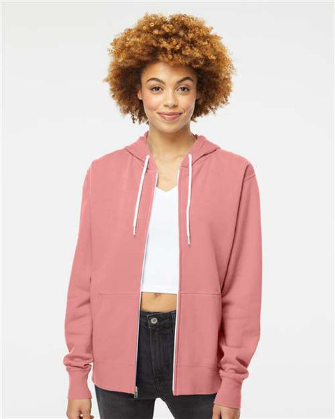 Independent Trading Co. AFX90UNZ Lightweight Full-Zip Hooded Sweatshirt