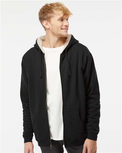 Independent Trading Co. EXP40SHZ Sherpa-Lined Full-Zip Hooded Sweatshirt
