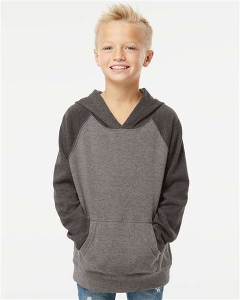 Independent Trading Co. PRM15YSB Youth Lightweight Special Blend Raglan Hooded Sweatshirt