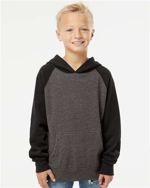 Independent Trading Co. PRM15YSB Youth Lightweight Special Blend Raglan Hooded Sweatshirt