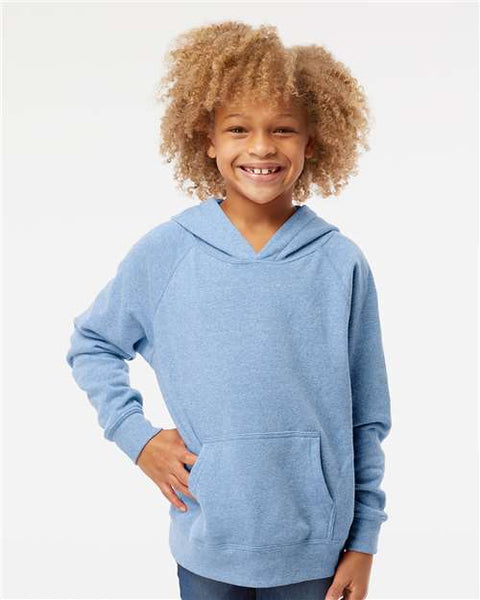 Independent Trading Co. PRM15YSB Youth Lightweight Special Blend Raglan Hooded Sweatshirt