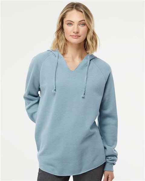 Independent Trading Co. PRM2500 Women’s Lightweight California Wave Wash Hooded Sweatshirt