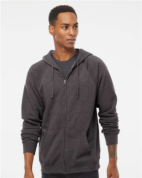 Independent Trading Co. PRM33SBZ Special Blend Raglan Full-Zip Hooded Sweatshirt