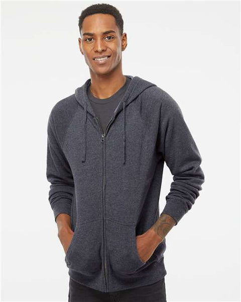 Independent Trading Co. PRM33SBZ Special Blend Raglan Full-Zip Hooded Sweatshirt