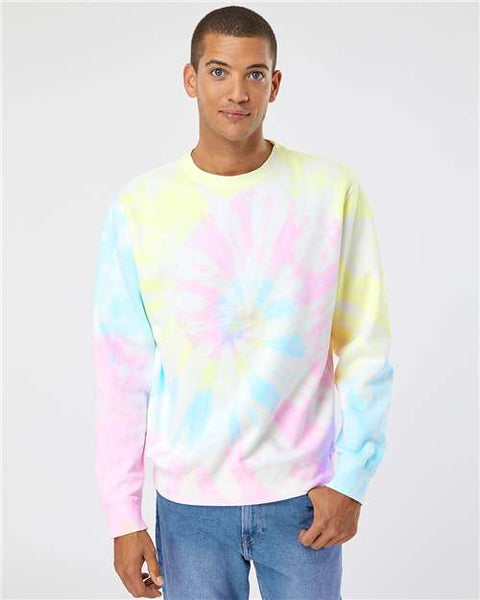 Independent Trading Co. PRM3500TD Midweight Tie-Dyed Crewneck Sweatshirt