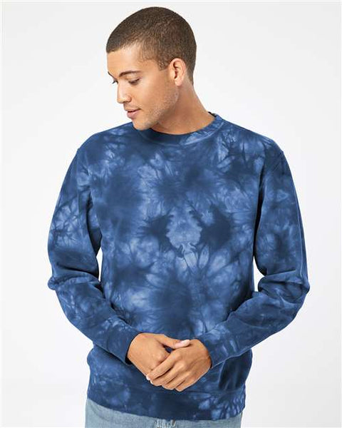 Independent Trading Co. PRM3500TD Midweight Tie-Dyed Crewneck Sweatshirt