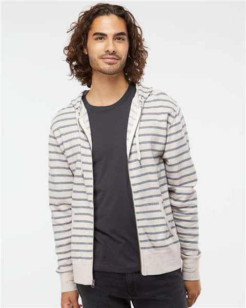 Independent Trading Co. PRM90HTZ Heathered French Terry Full-Zip Hooded Sweatshirt