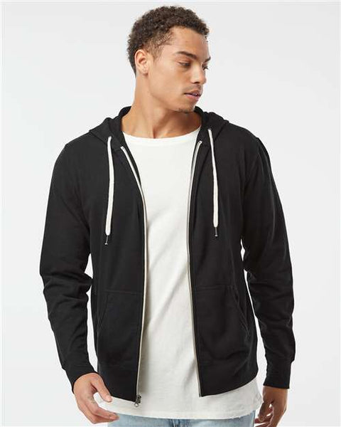 Independent Trading Co. PRM90HTZ Heathered French Terry Full-Zip Hooded Sweatshirt