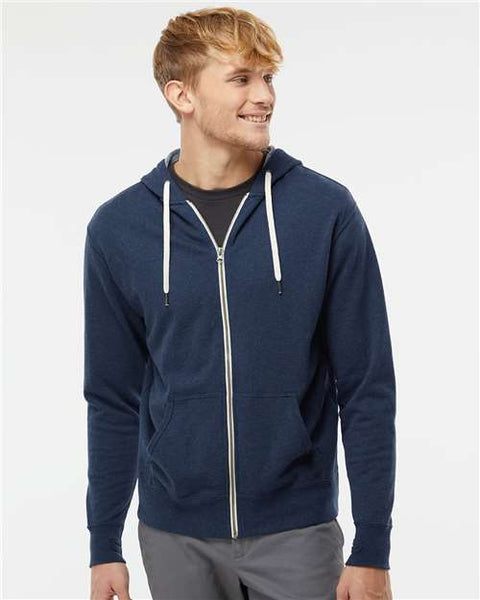 Independent Trading Co. PRM90HTZ Heathered French Terry Full-Zip Hooded Sweatshirt