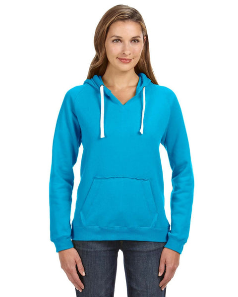 J America JA8836 Ladies' Sydney Brushed V-Neck Hooded Sweatshirt