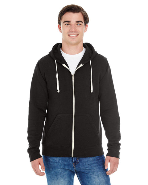 J America JA8872 Adult Triblend Full-Zip Fleece Hooded Sweatshirt