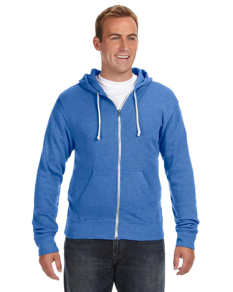 J America JA8872 Adult Triblend Full-Zip Fleece Hooded Sweatshirt