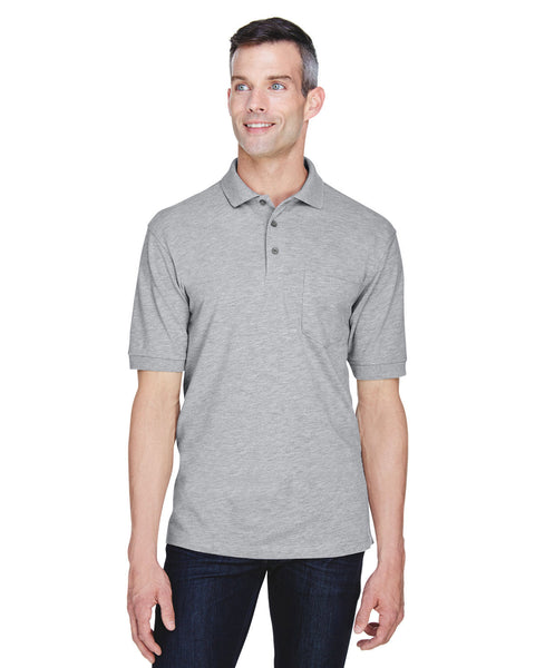 Harriton M265P Men's 5.6 oz. Easy Blend Polo with Pocket