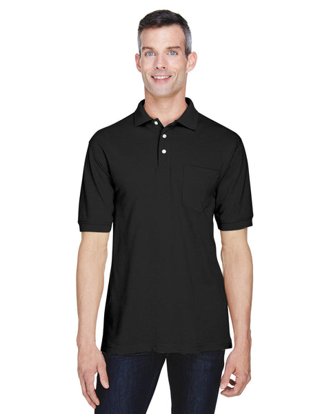 Harriton M265P Men's 5.6 oz. Easy Blend Polo with Pocket