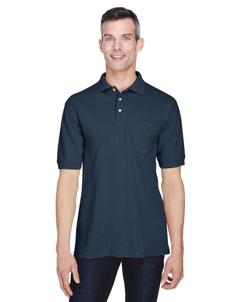 Harriton M265P Men's 5.6 oz. Easy Blend Polo with Pocket