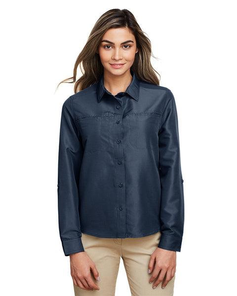 Harriton M580LW Ladies' Key West Long-Sleeve Performance Staff Shirt