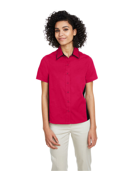 Harriton M586W Ladies' Flash IL Colorblock Short Sleeve Shirt