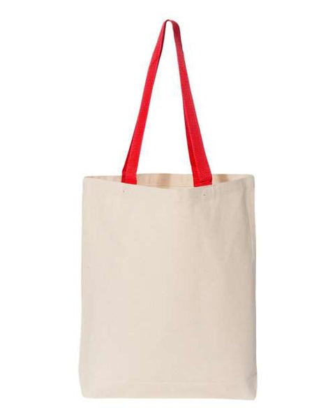 Q-Tees Q4400 11L Canvas Tote with Contrast-Color Handles